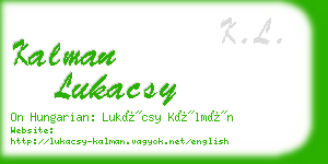 kalman lukacsy business card